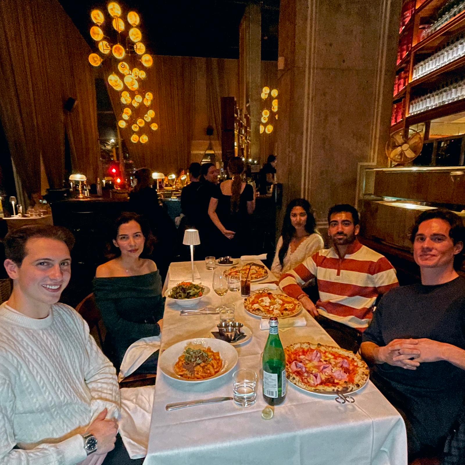 Founders sharing dinner at a restaurant in Vancouver